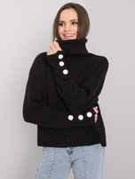 Czarny sweter golf damski Emrie RUE PARIS