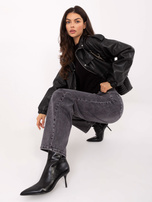 Ciemnoszare długie jeansy baloon 