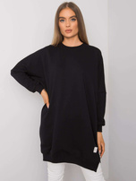 Schwarzes Sweatkleid mit langen Ärmeln Odile RUE PARIS.