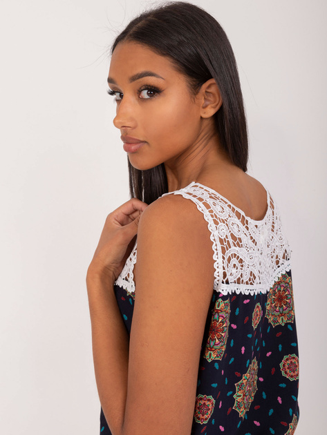 Hurtownia Granatowy damski top z nadrukiem