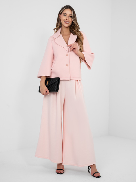 Pastelowy różowy przejściowy płaszcz z piankowego materiału