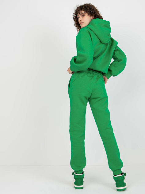 Hurt Zielony dresowy komplet basic z bluzą z kapturem