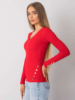 Czerwona bluzka prążkowana Abeline RUE PARIS