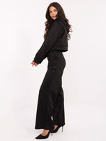 Czarny komplet z rozpinaną bluzą RUE PARIS 