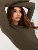 Hurtownia Khaki bluzka basic z długim rękawem  