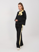 Czarny casualowy komplet z bluzą oversize RUE PARIS 