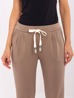 Hurt Brązowe dresowe spodnie z długimi ściągaczami