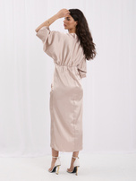 Beige kimono dress with weave RUE PARIS.