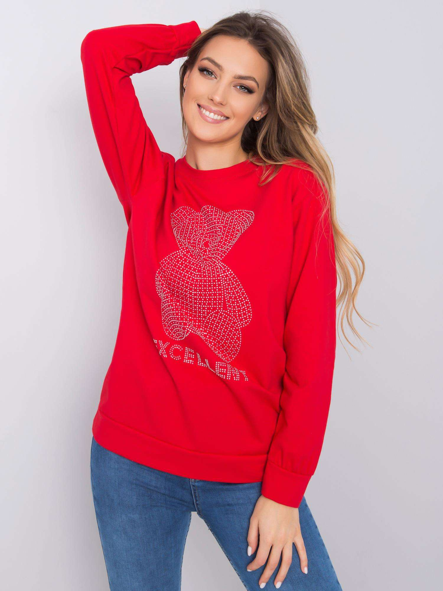 Czerwona bluza z aplikacją Darla