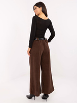 Brązowe sztruksowe spodnie z kieszeniami RUE PARIS