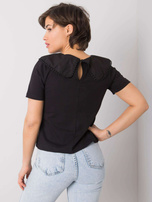 Czarna bluzka z kołnierzykiem Kaysie RUE PARIS