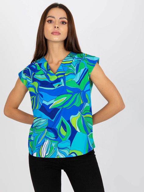 Niebesko-zielona bluzka od kompletu RUE PARIS