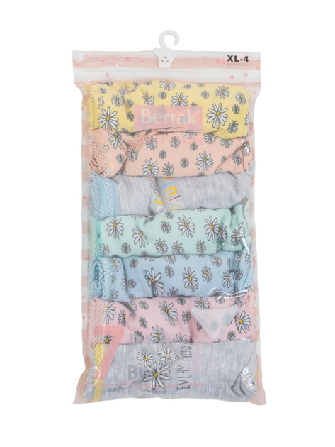 Hurt Bawełniane damskie majtki z kwiatowym wzorem 7-pak