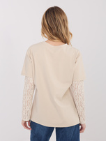 Beżowa casualowa bluzka z bawełny