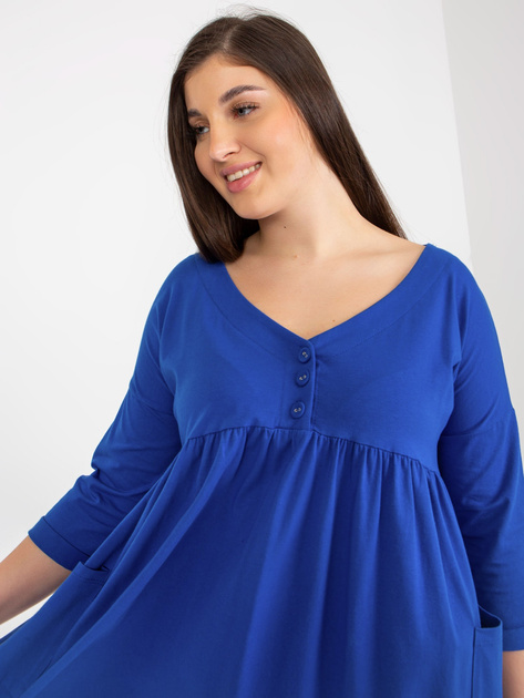 Hurt Ciemnoniebieska sukienka plus size basic z rękawem 3/4