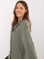 Hurtownia Khaki muślinowa koszula z kołnierzykiem