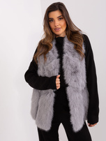 Hurt Szara kamizelka damska futrzana