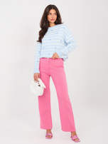 Ciemnoróżowe spodnie z prostą nogawką RUE PARIS 