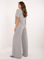 Hurtownia Szary damski komplet letni z krótką koszulą