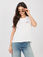 Biały damski t-shirt bez rękawów SUBLEVEL 