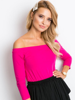 Fuksjowa bluzka z odkrytymi ramionami Blink