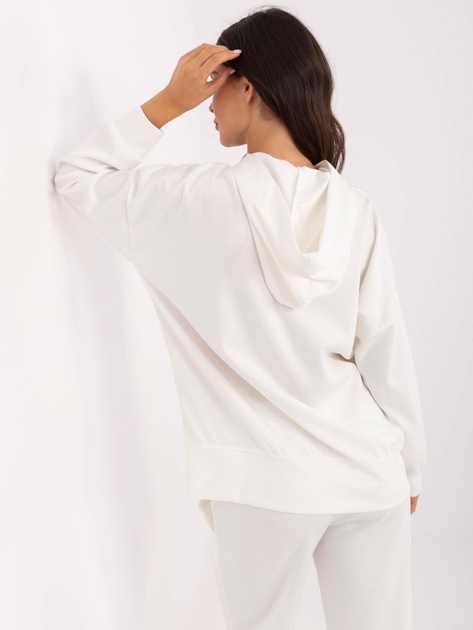 Hurt Ecru damska bluza z kapturem i naszywkami