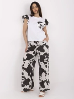 Czarno-biały letni komplet w krowi wzór