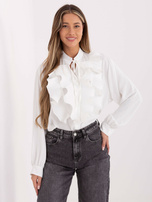 Biała elegancka koszula z wiązaniem 