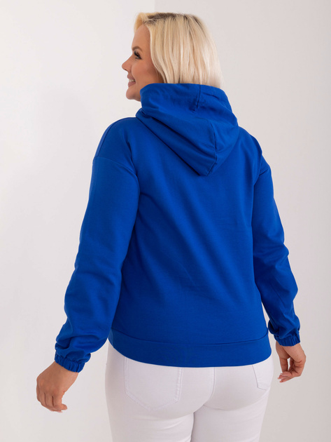 Hurt Kobaltowa bawełniana bluza plus size z kapturem