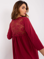Hurt bordeaux Kleid mit Spitzen-Einsatz RUE PARIS.