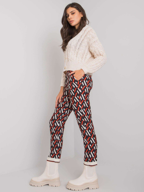 Czarno-czerwone spodnie we wzory Dorchester