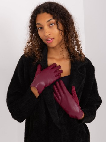 Großhandel bordeauxfarbene Touchscreen-Handschuhe für Damen.