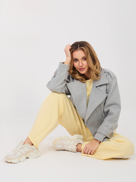 Jasnożółte dresowe spodnie wide leg RUE PARIS