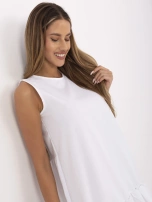 Biała damska sukienka z falbaną RUE PARIS 