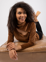 Brązowa damska bluzka z weluru Kigali