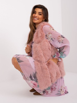 Dirty Pink Fur Cardigan with Pockets M/L