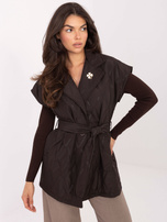 Czekoladowa kamizelka z kieszeniami RUE PARIS