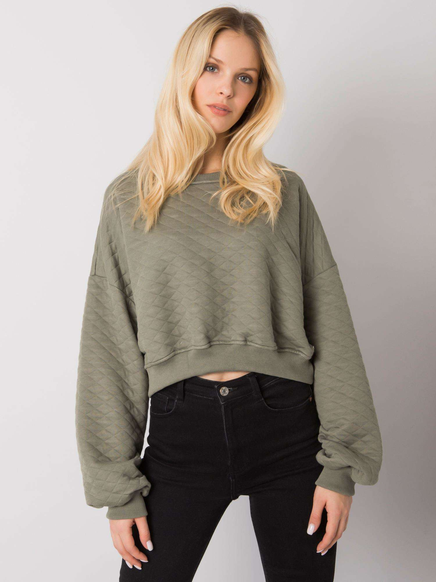 Khaki bluza z pikowaniem Crystal 