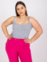 Šedý top plus size na ramínkách Scarlette.