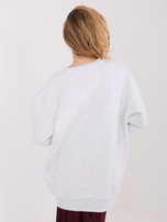 Jasnoszara długa bluza basic bez kaptura