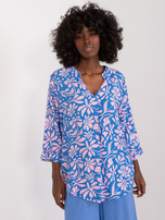 Hurt Blue-pink summer blouse with SUBLEVEL pattern.
