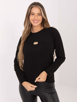 Czarny damski sweter z miękkiej bawełny