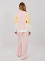 Jasnoróżowe dresowe spodnie z lampasami RUE PARIS 