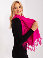 Hurtownia Fuksjowy gładki szal z miękkiej dzianiny