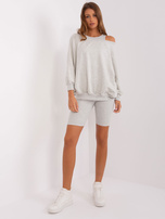 Hurt Jasnoszary melanżowy komplet casualowy z bawełny