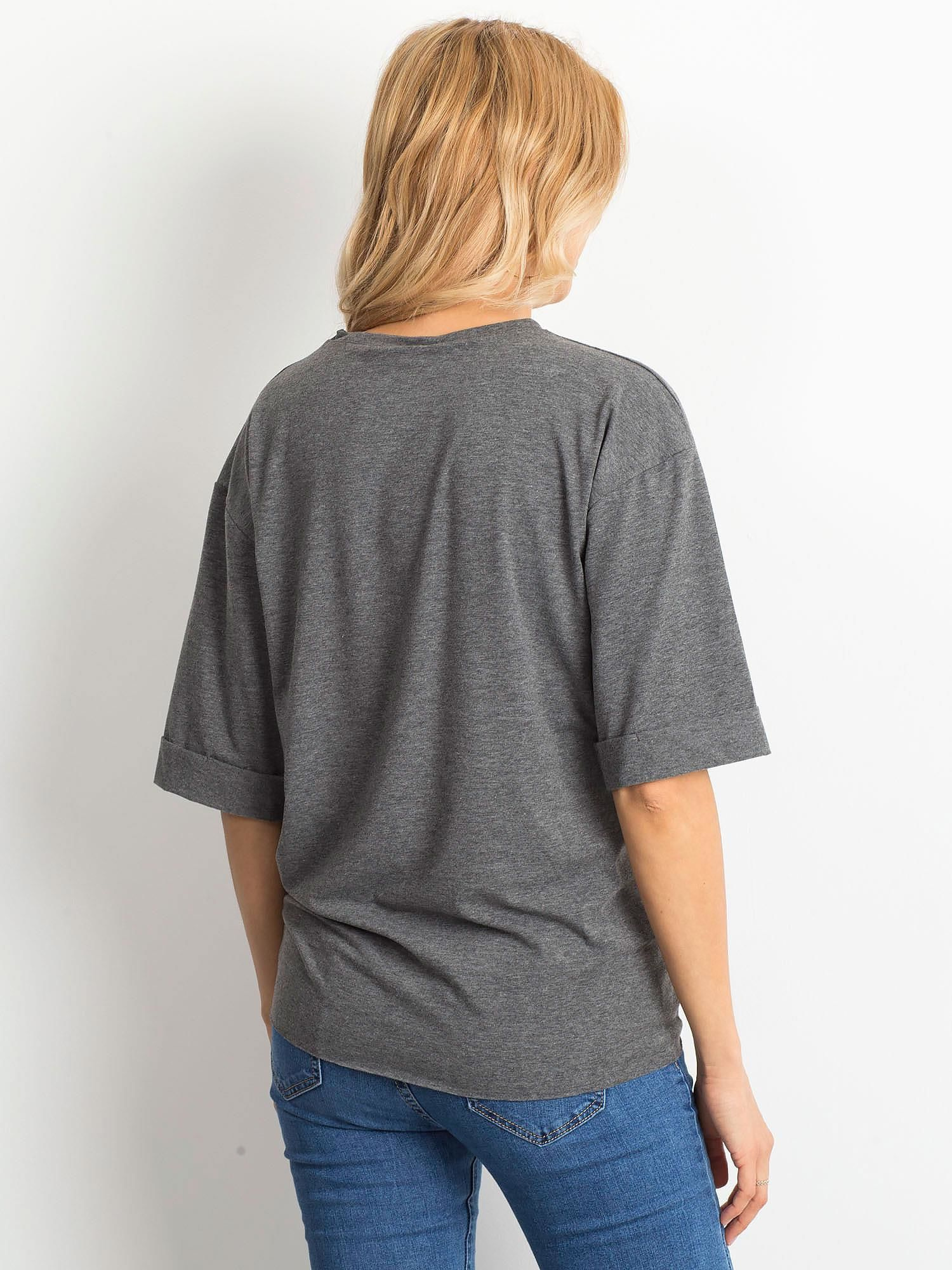 Dark Grey Melange Blouse Celebration