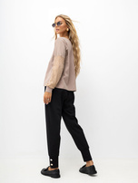 Dunkelbeige Bluse mit Spitze Shantelle RUE PARIS.