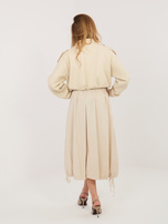 Beżowa sztruksowa spódnica ze ściągaczami RUE PARIS  