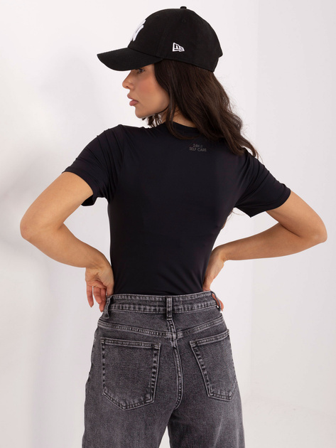 Czarna bluzka basic z krótkim rękawem SUBLEVEL