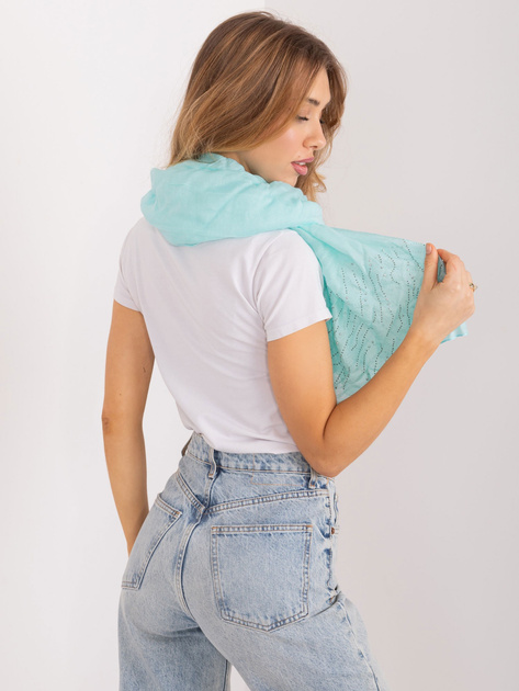 Hurt Jasnoniebieska wiskozowa chusta damska z dżetami